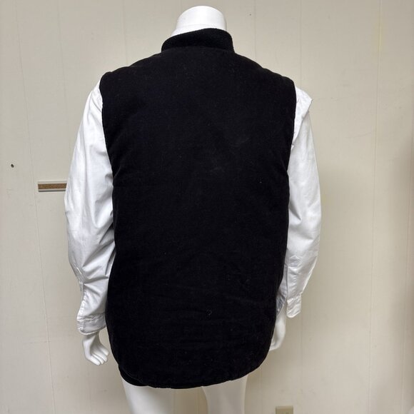 Quilted Canvas Duck Vest Mens XL Black Cowboy Workwear Relaxed Fit Lined Ranch - Picture 3 of 8